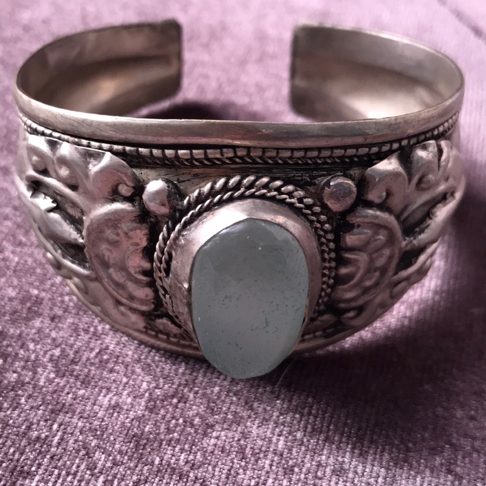 Boho Silver Cuff Bracelet